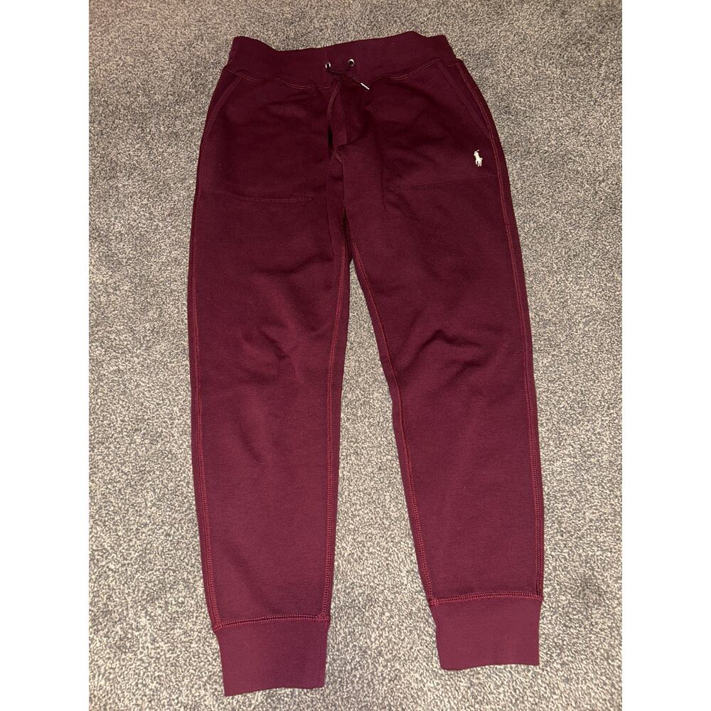 Polo Ralph Lauren Men's Wine Red Burgundy Double Knit Jogger Pants M